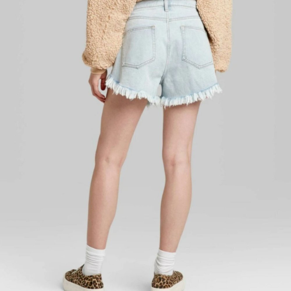 Wild Fable™ Frayed Hem High-Rise Jean Shorts - Picture 6 of 12